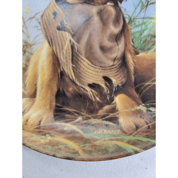 Edwin Knowles Caught in the Act - The Golden Retriever by Lynn Kaatz Plate 8.8" - Picture 4 of 8